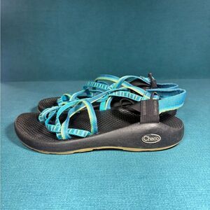 Chaco ZX2 Yampa River Blue Green Hiking Sport Sandals Size 8 Womens Strappy Toe